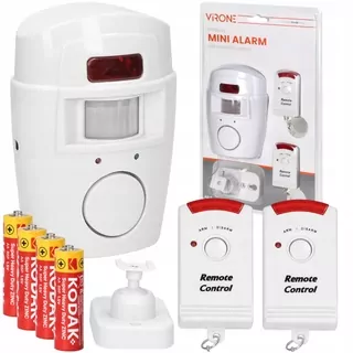 Alarm bezdrôtový senzor pohybu syrena + 2 piloté baterie pre domov garáž
